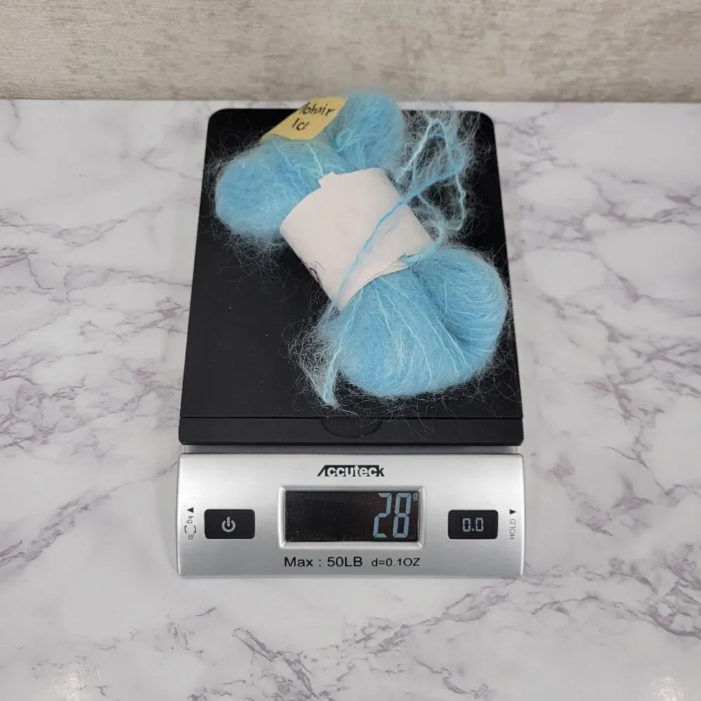 Mohair Yarn Ice Blue and Monet Blue Green Multicolor